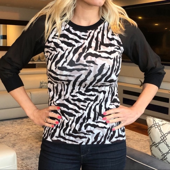 Karen Millen | Leopard Racerback Sheer Sweater - Picture 6 of 7